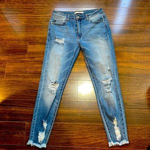 KanCan Light Wash Distress Skinny Jeans Size 11 (29)
